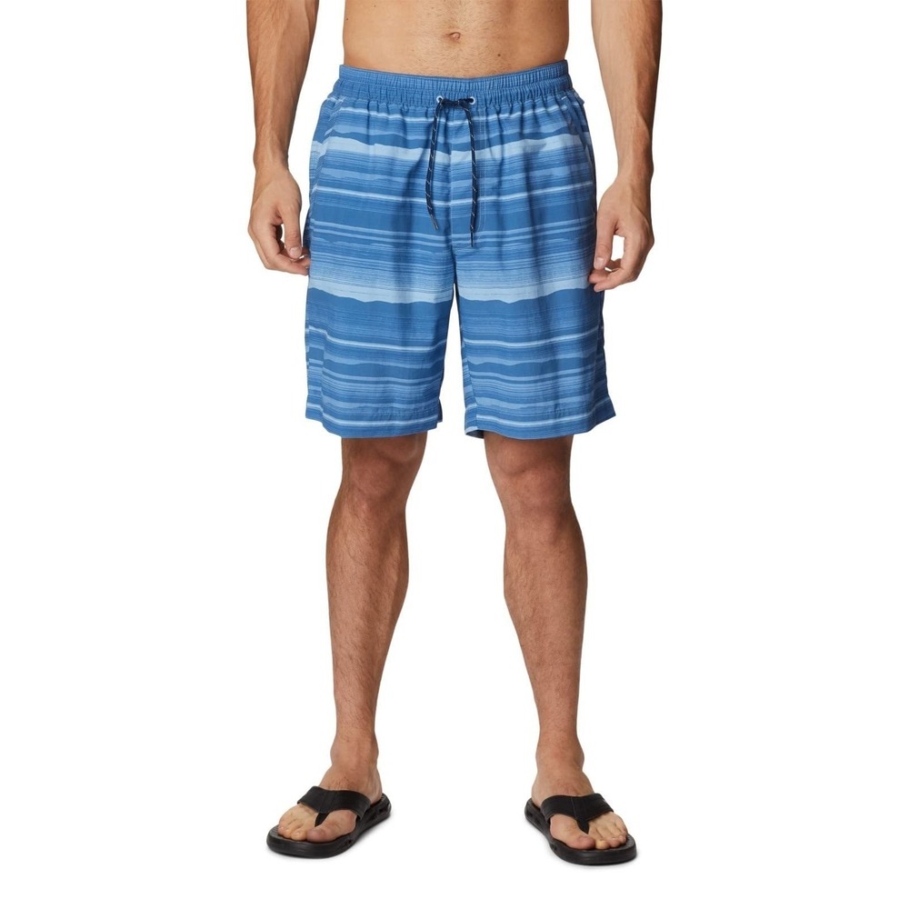 Columbia Men's Small Summerdry Shorts Active Swim Jet Stream Blue Stripe NEW